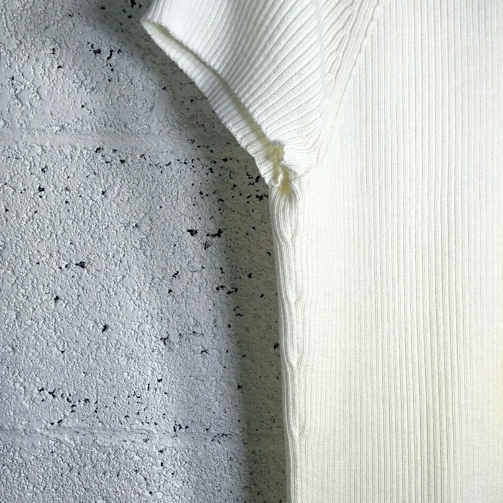 Requirements Large Off White Ribbed Knit Top - Picture 6 of 8